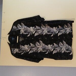 George Black and Gray Floral Casual Button Down Shirt